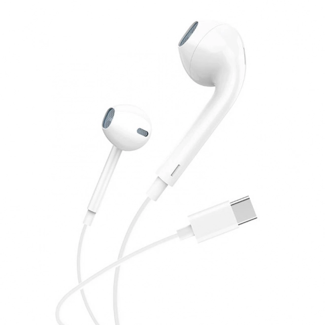 Øretelefoner, trådet Foneng T15, USB-C, 1,2 m (hvid)