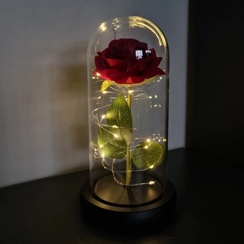 Rose i glas - lysende
