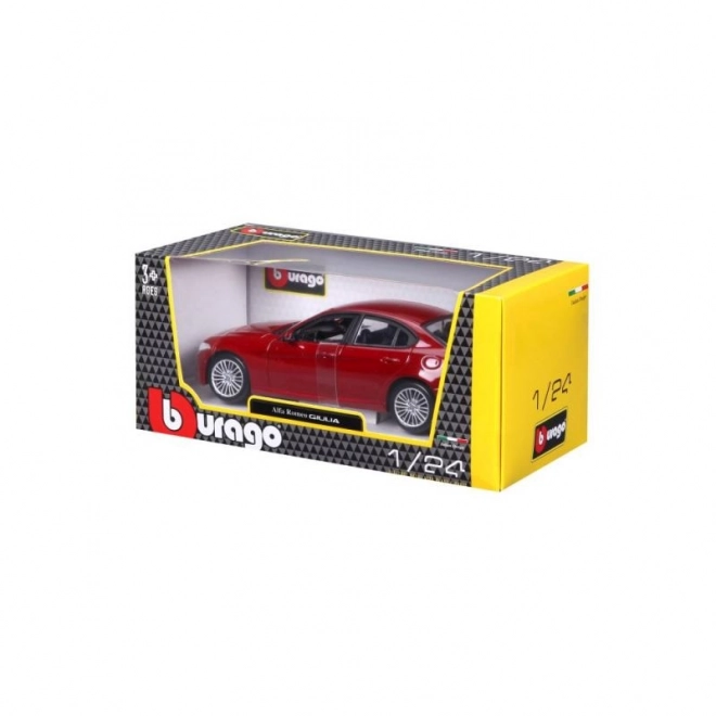 Bburago 1:24 Alfa Romeo Giulia (2016) Metallic rød 18-21080