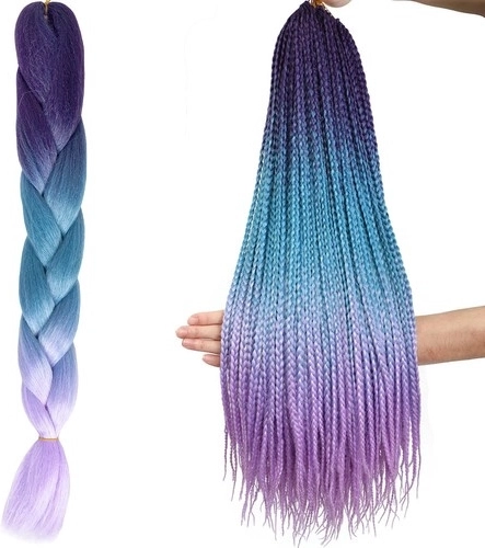 Syntetisk hår ombre fletninger