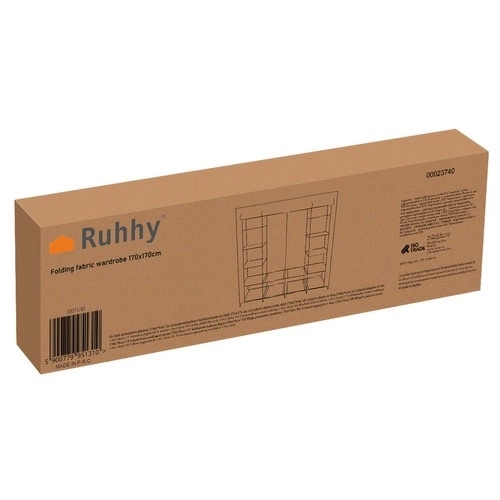 Foldbar stofgarderobe 170x170cm Ruhhy 23740