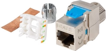 Værktøjsfri keystone-stikdåse RJ45 Cat 8.1 FTP