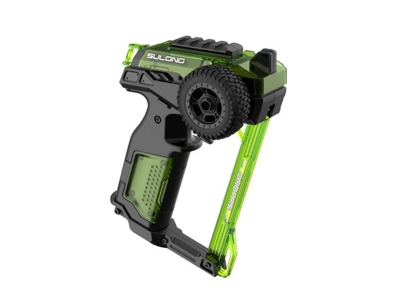 Auto RC buggy plast 22cm byggesæt 24MHz på batteri grøn i æske 34x25x7cm