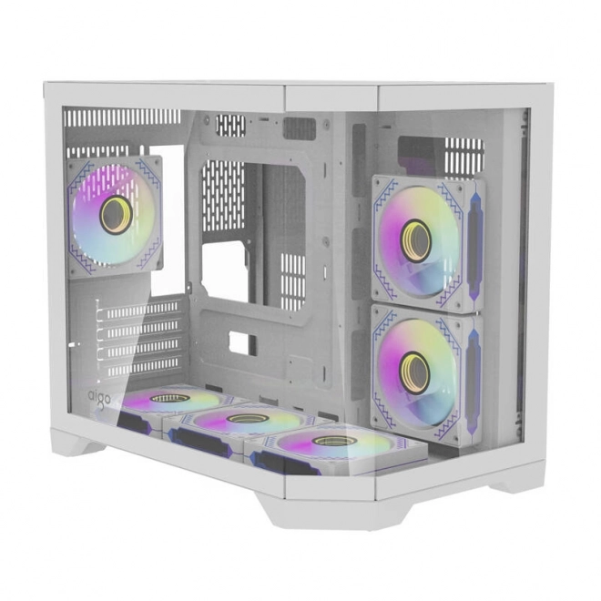 Computer kabinet Darflash FT418 + 6 ARGB ventilatorer (hvid)