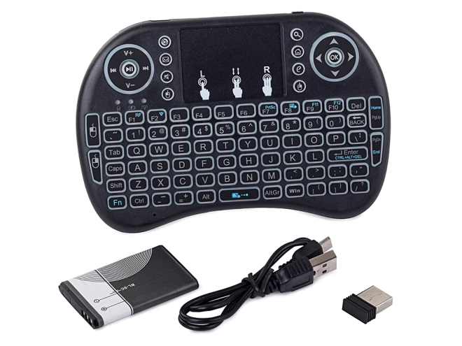 Trådløst mini tastatur med baggrundsbelysning