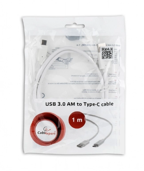 USB 3.0 C AM til CM kabel 1m hvid