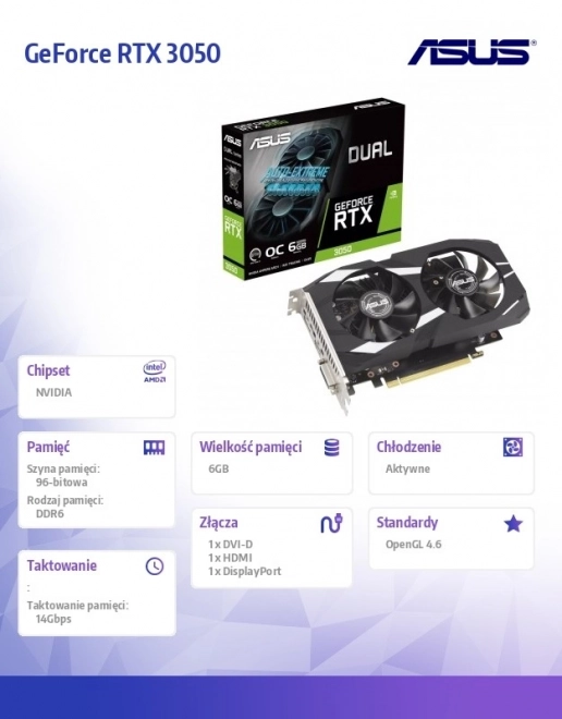 Grafikkort ASUS GeForce RTX 3050 Dual OC 6GB GDDR6