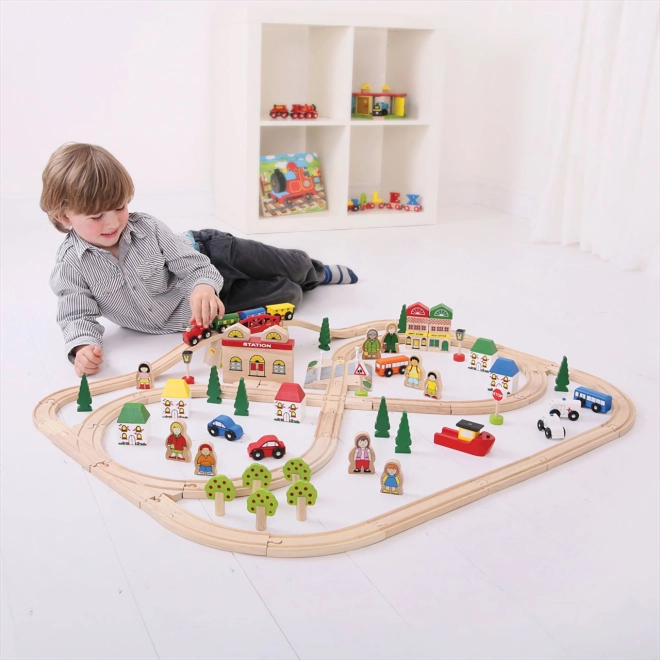Bigjigs Rail Træjernbane by og landsby 101 dele