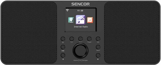 Internet-radio Sencor med 2x10W, WiFi, FM, DAB+, USB og LCD-skærm