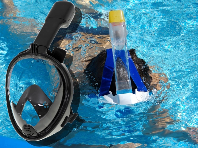 Foldbar fuldansigtsmaske med snorkel L/XL sort