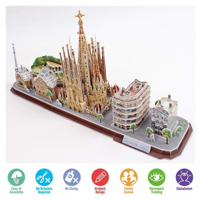 3D puslespil City Line Barcelona