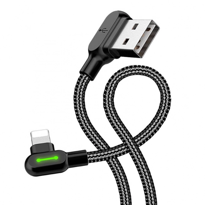 USB-Lightning kabel, Mcdodo CA-4673, vinklet, 1,8 m (sort)