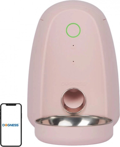 Smart foderautomat med plastskål WIFI mini Dogness (pink)
