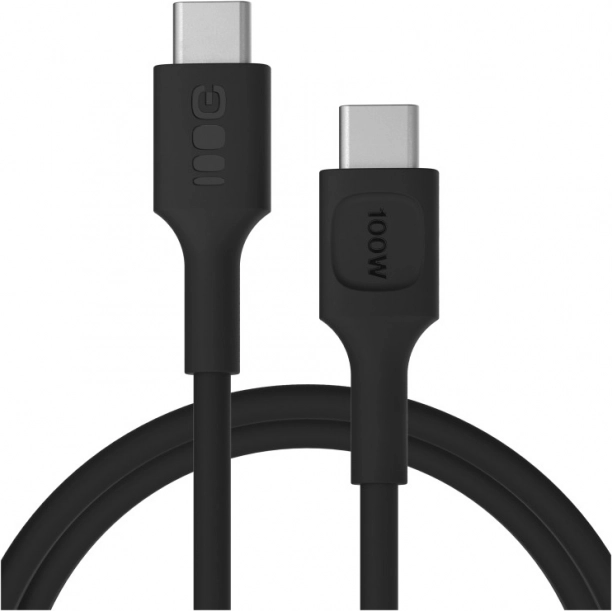 USB-C-kabel PowerFlex 100W silikone 1,2 m sort