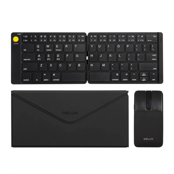 Sæt med trådløst foldbart tastatur Delux KF10 og mus MF10PR