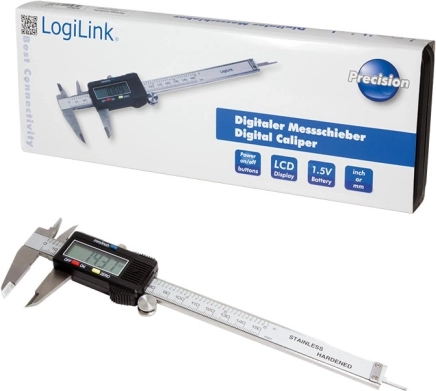 Digitalt skydelære 0–150 mm med LCD-display