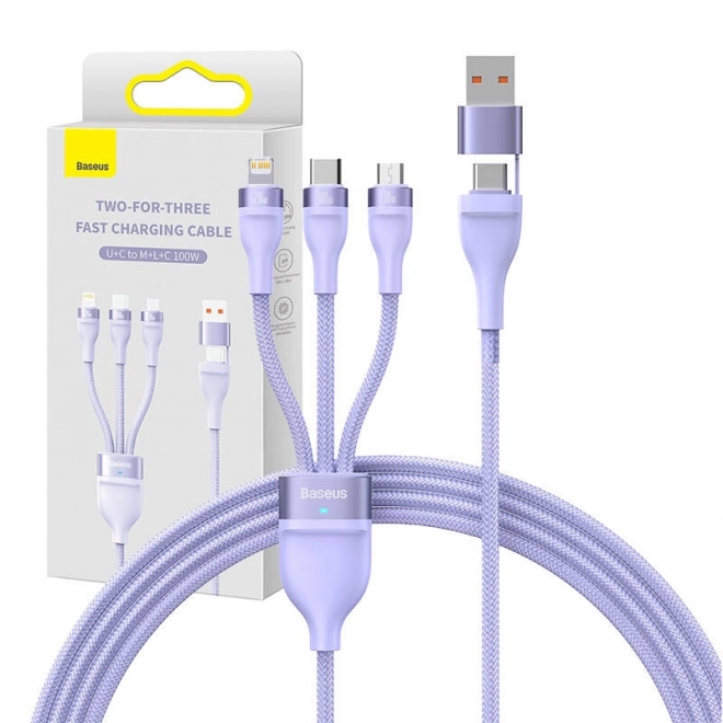 Kabel Baseus Flash Series 2i1 USB-C + micro USB + Lightning 100 W