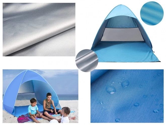 Selvfoldende strandtelt med UV-beskyttelse