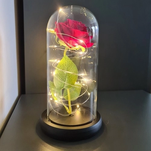 Rose i glas - lysende