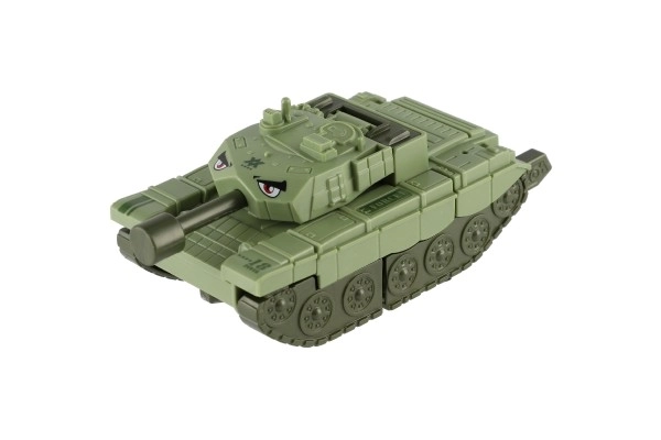 Transformer tank/robot plast 14 cm på svinghjul 3 farver