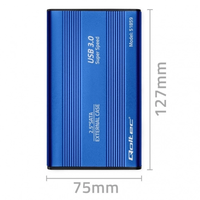 Eksternt etui til HDD/SSD 2.5" SATA3 USB 3.0 Blå