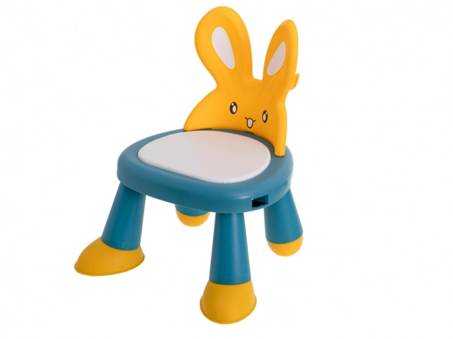 Stole til fodring og leg gul og blå