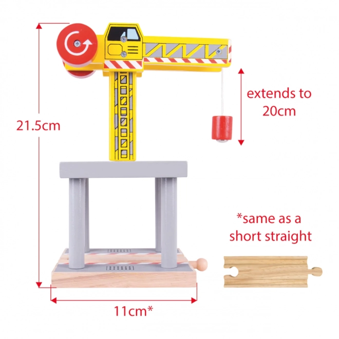 Bigjigs Rail Stor kran Gul