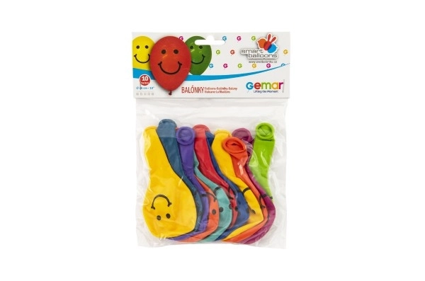 Oppustelige smilende balloner - 10 stykker