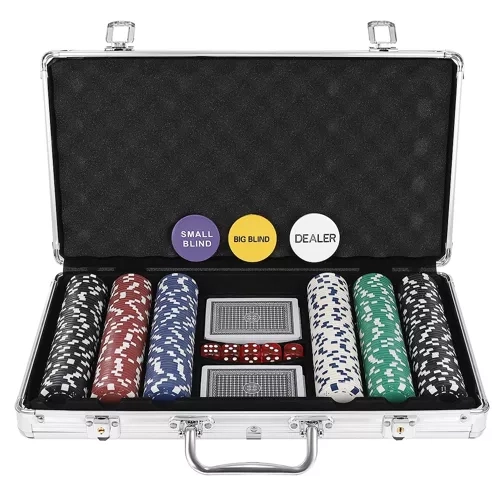 Poker - sæt med 300 jetoner i HQ-kuffert