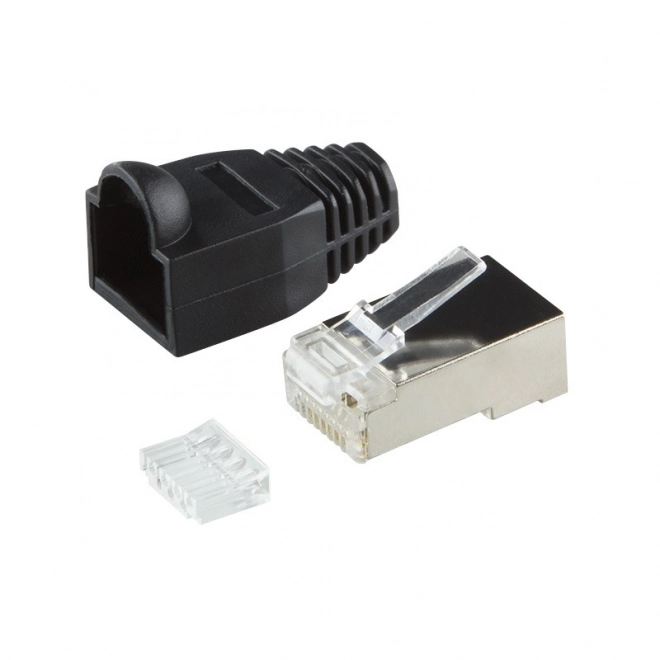 RJ45 CAT.6 stik med beskyttelse, sort
