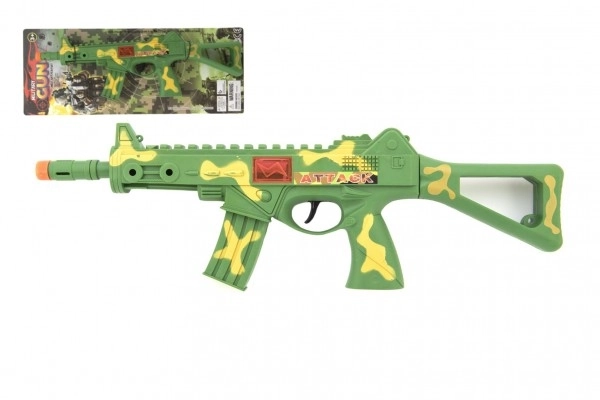 Militær plastmaskinpistol med svinghjul - 42 cm