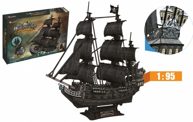 3D puslespil Sejlskib Queen Anne's Revenge fra CubicFun