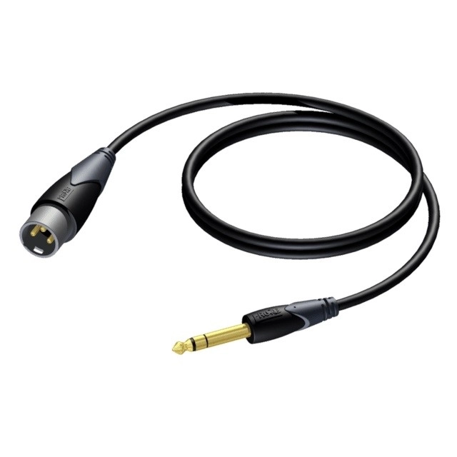 XLR hanstik kabel - 6,3 mm Jack hanstereo 3 m