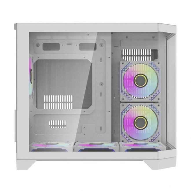 Computer kabinet Darflash FT418 + 6 ARGB ventilatorer (hvid)