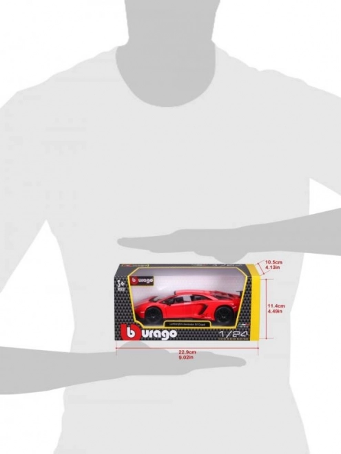 Metalmodel Bburago Lamborghini Aventador rød 1:24