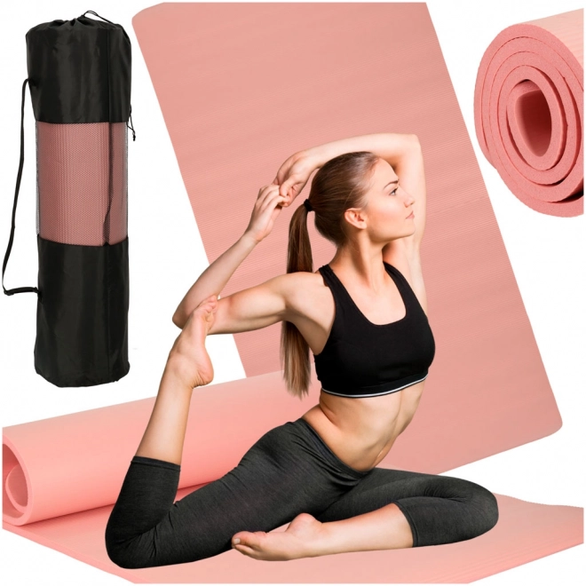 Tykt yogamåtte 185x80x1,5 cm lyserød
