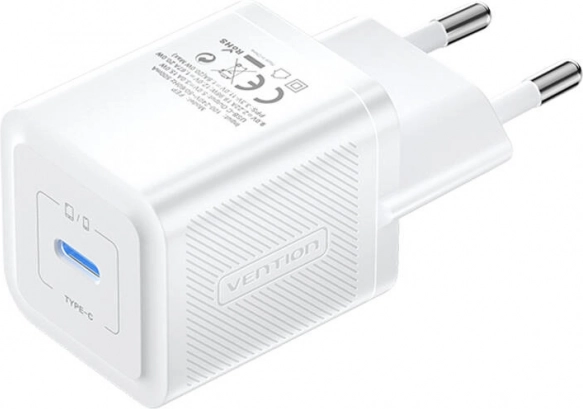 Vægoplader Vention USB‑C 20W GaN (hvid)