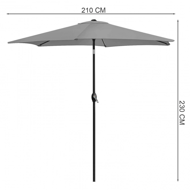 Sammenklappelig havebalkonparasol 210 cm grå