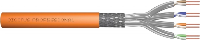 Installations-telekommunikationskabel kat. 7 S/FTP, LSOH, AWG 23/1, 50 m, orange
