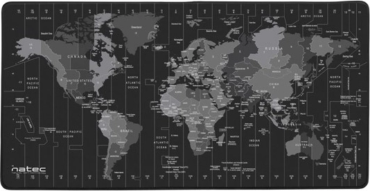 Musemåtte Natec Time Zone Map Maxi 800x400