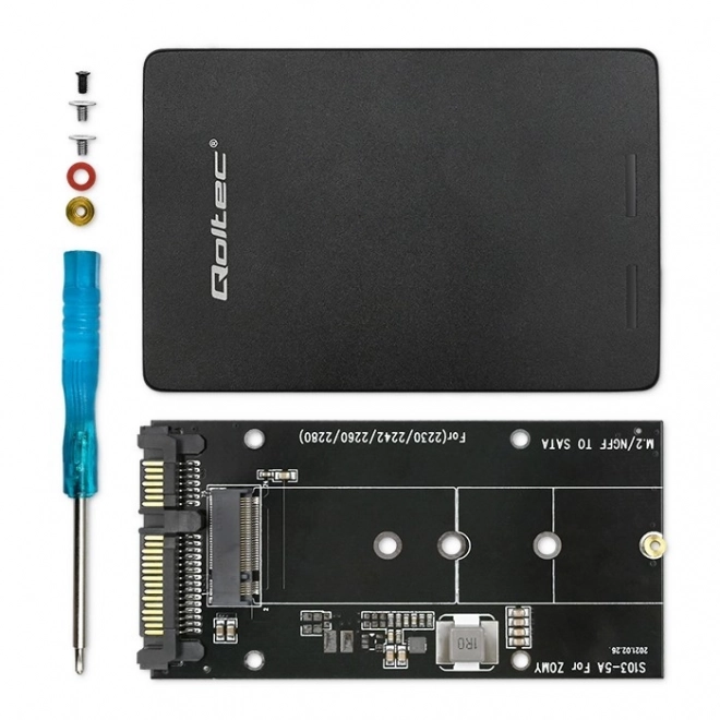 Adapter til M.2 SSD | SATA NGFF til SATA III | 2TB | Superhastighed 6Gb/s | Sort