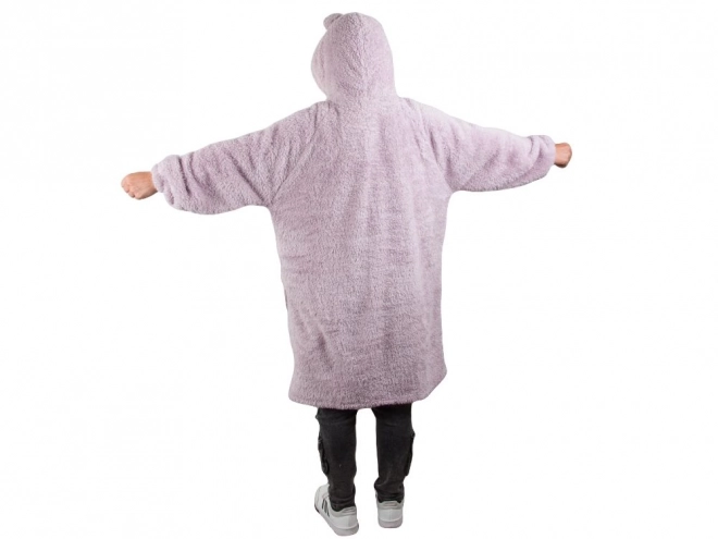 Varm oversize hættetrøje med hætte og pels