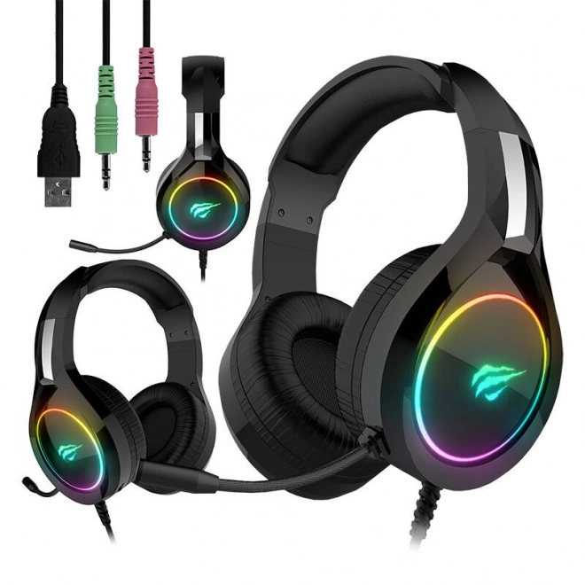 Gaming-hovedtelefoner Havit GAMENOTE H2232D RGB USB 3,5 mm