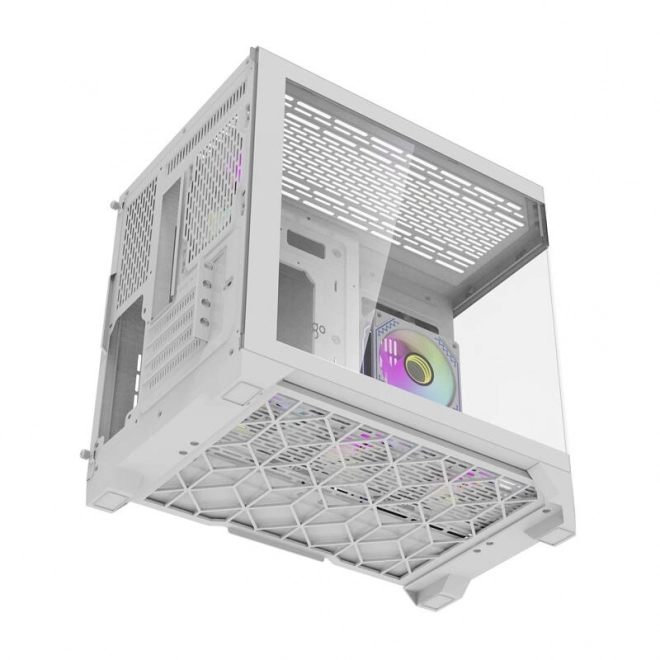 Computer kabinet Darflash FT418 + 6 ARGB ventilatorer (hvid)