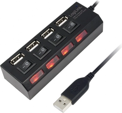USB-hub 2.0 med portafbrydere LOGILINK