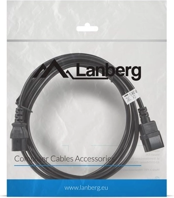 Lanberg forlænger-strømkabel IEC 320 C13–C14, 3 m, sort