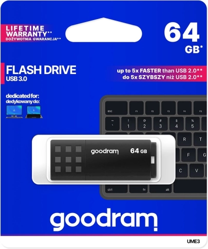 USB-flashdrev GOODRAM UME3 64 GB USB 3.0 sort