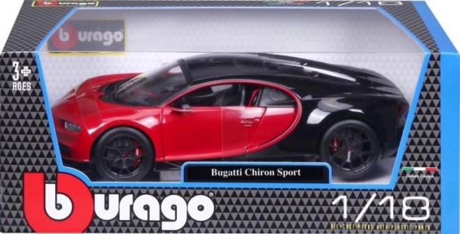 Bburago 1:18 Plus Bugatti Chiron Sport PLUS Rød