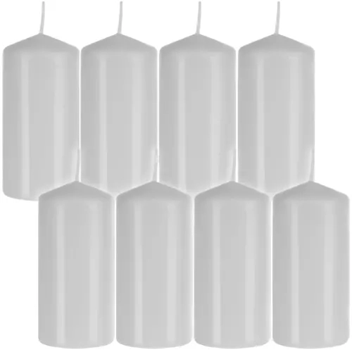 Hvidt lys-cylinder - sæt af 8 stk.