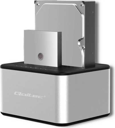 Dokningsstation til diske 2× HDD/SSD 2,5"/3,5" SATA med USB 3.0 og offline kloning